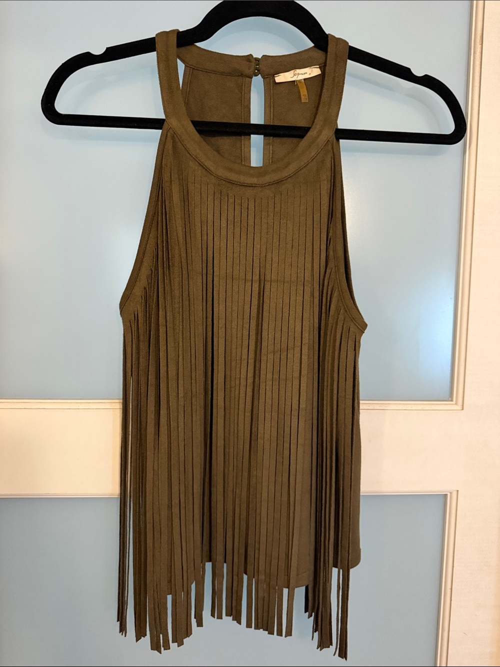 Soprano Olive Fringe Racerback Tank